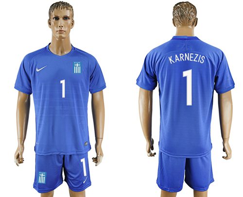 Greece #1 Karnezis Away Soccer Country Jersey